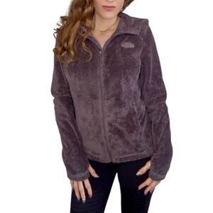 THE NORTH FACE Women's Sherpa Fleece Zip Up Hooded Jacket Coat Thumb Holes Sz XS